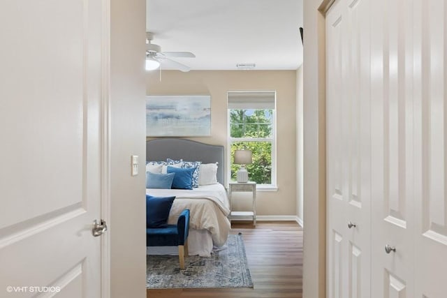 2663 Avondale Cir, Naperville, IL 60564 - bedroom featuring wood finished floors, baseboards, and ceiling fan
