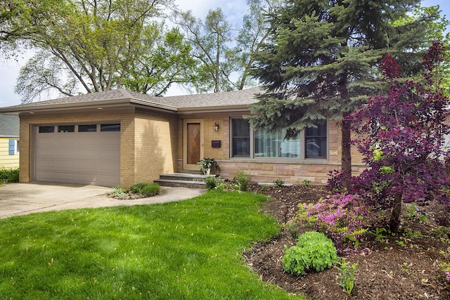1706 Elm Ave, Northbrook, IL 60062 - view of front facade featuring an attached garage, concrete driveway, brick siding, and a shingled roof