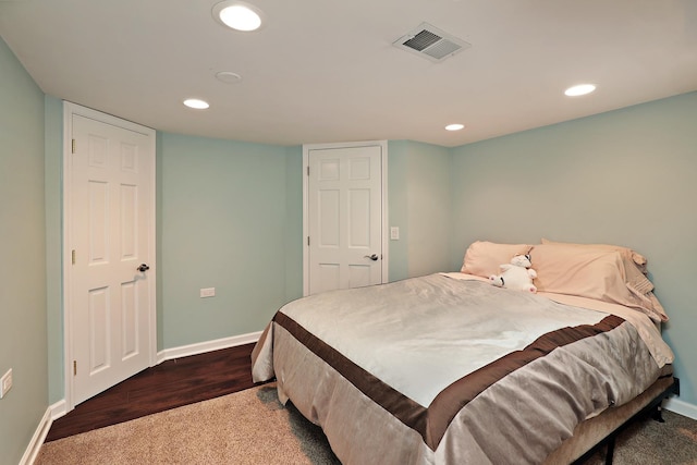 1706 Elm Ave, Northbrook, IL 60062 - bedroom with baseboards, dark colored carpet, and recessed lighting