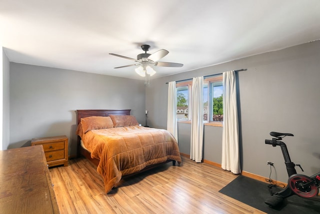 11015 S Theresa Cir Unit 3C, Palos Hills, IL 60465 - bedroom with light wood-type flooring and ceiling fan