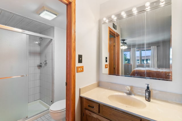 11015 S Theresa Cir Unit 3C, Palos Hills, IL 60465 - ensuite bathroom with vanity, a shower stall, and tile patterned flooring