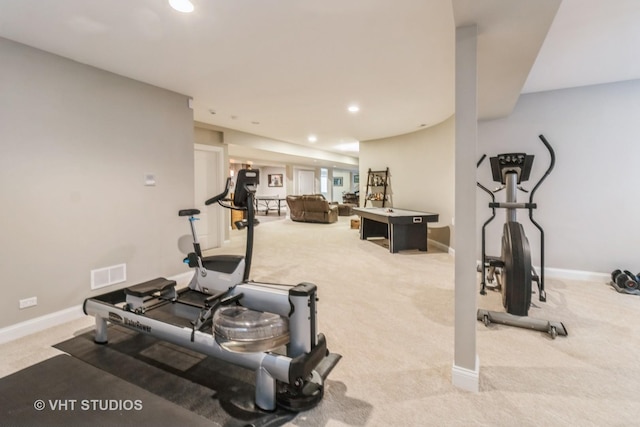 4111 Douglas Rd, Downers Grove, IL 60515 - workout area featuring carpet flooring, recessed lighting, and baseboards