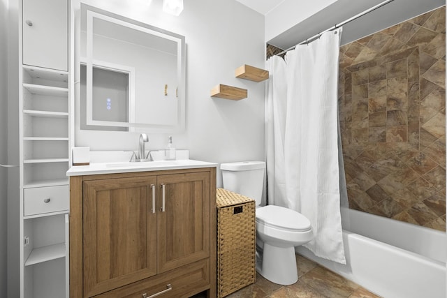 812 N River Rd Unit 3B, Mount Prospect, IL 60056 - full bathroom with toilet, vanity, and shower / bath combo with shower curtain