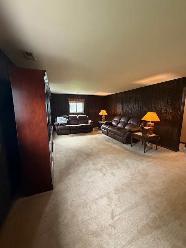 17121 Bernadine St, Lansing, IL 60438 - living room with wooden walls and carpet