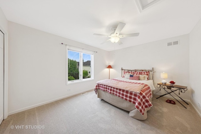 2260 Brookside Ct, Aurora, IL 60502 - carpeted bedroom featuring baseboards and a ceiling fan