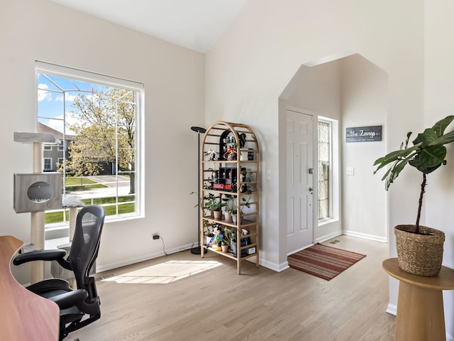 2303 Kentuck Ct, Naperville, IL 60564 - office area featuring wood finished floors and baseboards
