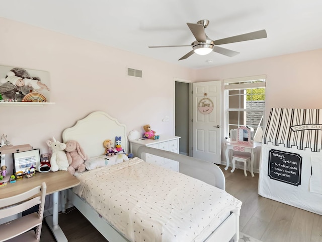 2303 Kentuck Ct, Naperville, IL 60564 - bedroom featuring light wood finished floors and ceiling fan