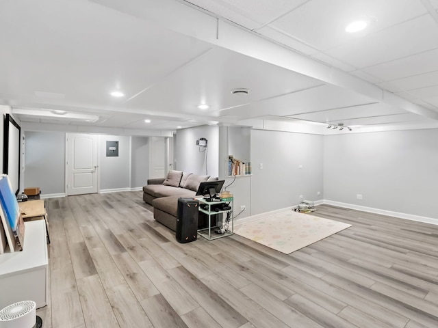 2303 Kentuck Ct, Naperville, IL 60564 - living area featuring recessed lighting, baseboards, and light wood-type flooring