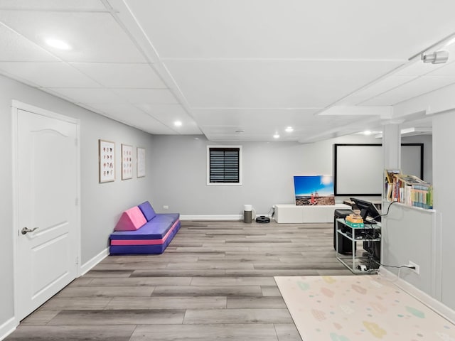 2303 Kentuck Ct, Naperville, IL 60564 - game room featuring recessed lighting, wood finished floors, and baseboards