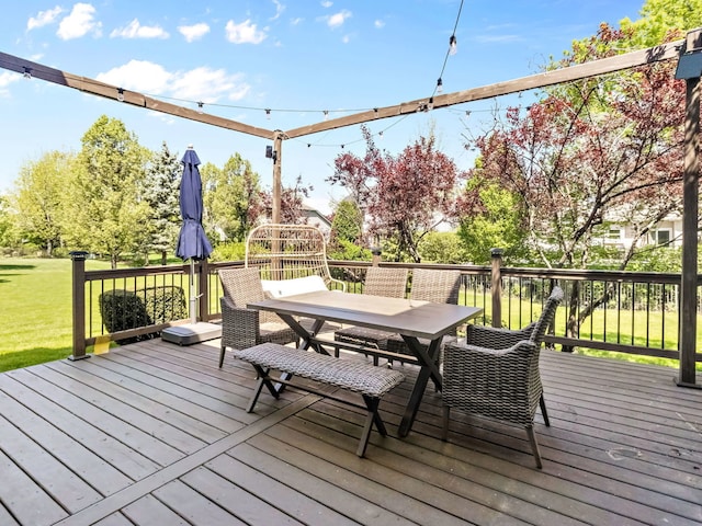 2303 Kentuck Ct, Naperville, IL 60564 - wooden terrace featuring outdoor dining space