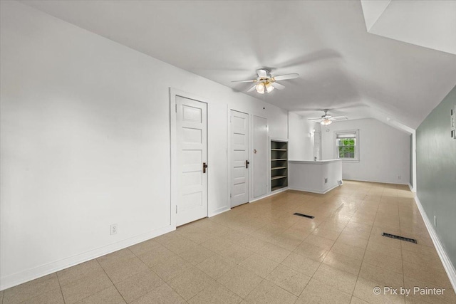 1315 W Galena Blvd, Aurora, IL 60506 - bonus room featuring ceiling fan, vaulted ceiling, and baseboards