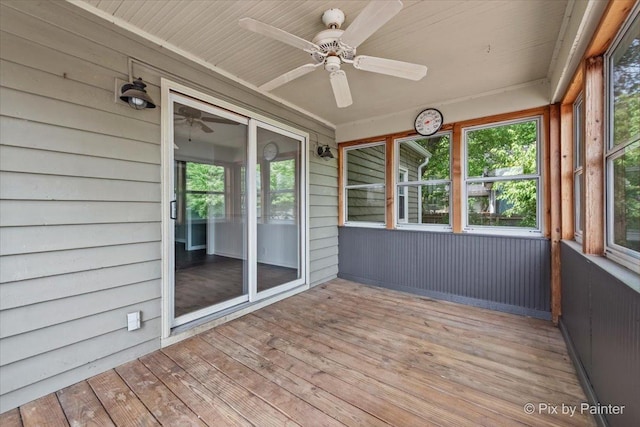1315 W Galena Blvd, Aurora, IL 60506 - unfurnished sunroom with a ceiling fan