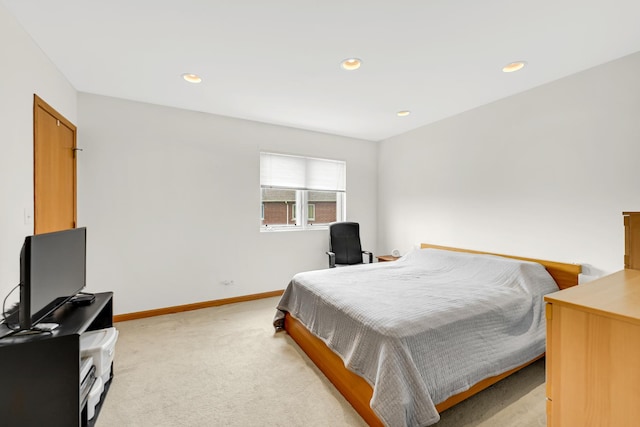 1925 W 34th St Unit A, Chicago, IL 60608 - bedroom featuring light carpet, baseboards, and recessed lighting