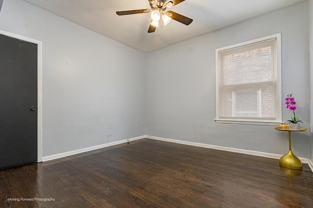 8027 S Green St, Chicago, IL 60620 - spare room with a ceiling fan, wood finished floors, and baseboards