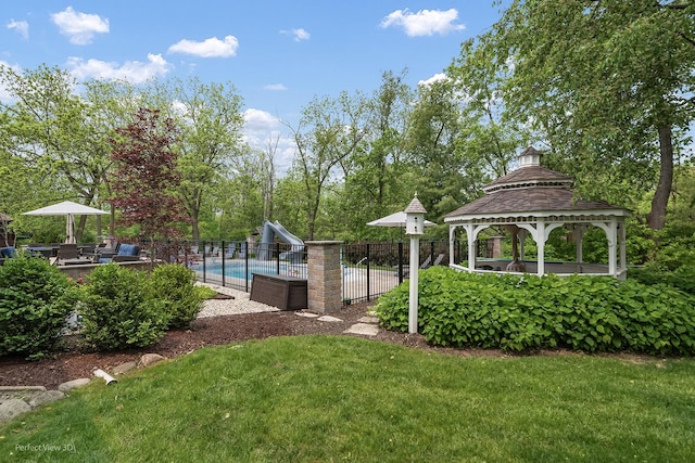 18089 W Pond Ridge Cir, Gurnee, IL 60031 - view of home's community with a swimming pool, a gazebo, and a patio area