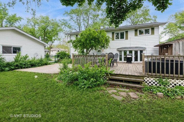 21W353 Drury Ln, Lombard, IL 60148 - rear view of house featuring a yard and a deck