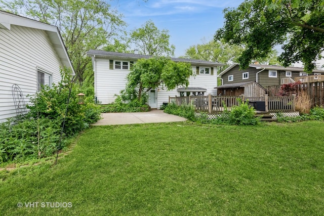 21W353 Drury Ln, Lombard, IL 60148 - rear view of house with a yard and a deck