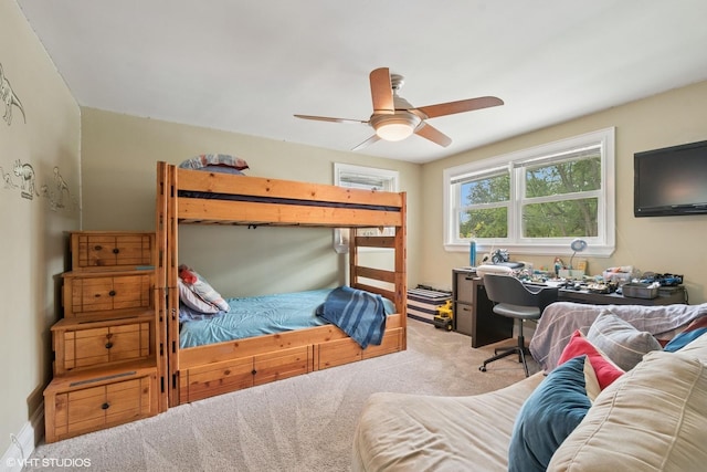 4253 Grove St, Skokie, IL 60076 - carpeted bedroom featuring a ceiling fan