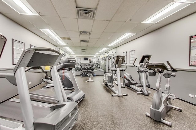 130 S Canal St Unit 216, Chicago, IL 60606 - exercise room featuring a drop ceiling