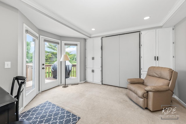 1309 Brunswick Ct, Naperville, IL 60540 - sitting room featuring light colored carpet and recessed lighting