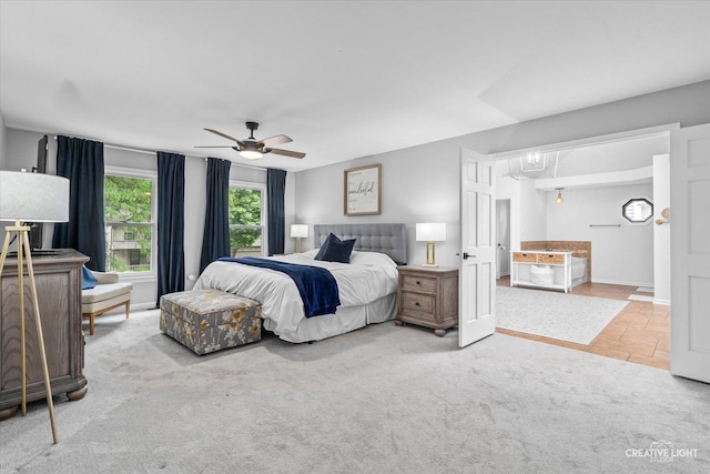 2255 University Dr, Naperville, IL 60565 - carpeted bedroom featuring a ceiling fan