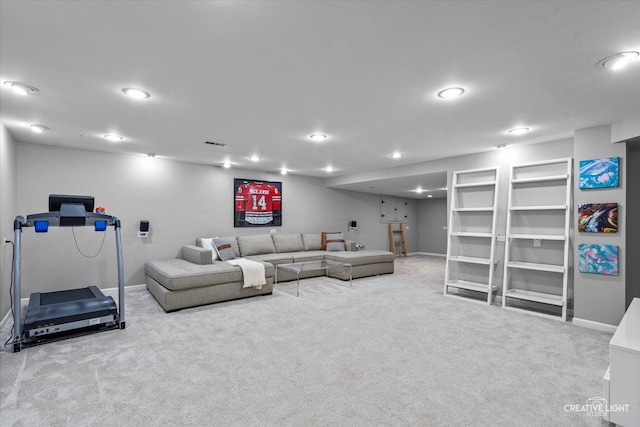 2255 University Dr, Naperville, IL 60565 - living area with carpet, baseboards, and recessed lighting