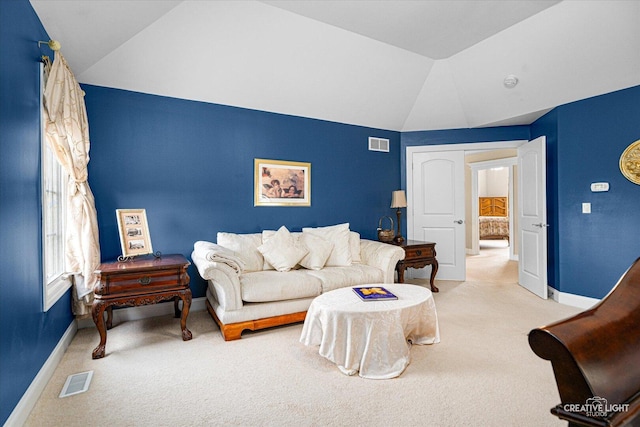 25700 Pastoral Dr, Plainfield, IL 60585 - carpeted living area featuring baseboards and vaulted ceiling