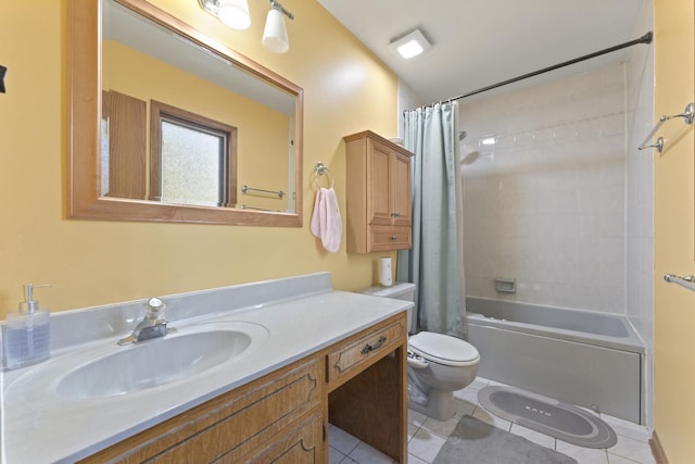 630 S Walnut Ln, Schaumburg, IL 60193 - full bathroom featuring tile patterned floors, vanity, and shower / bath combination with curtain