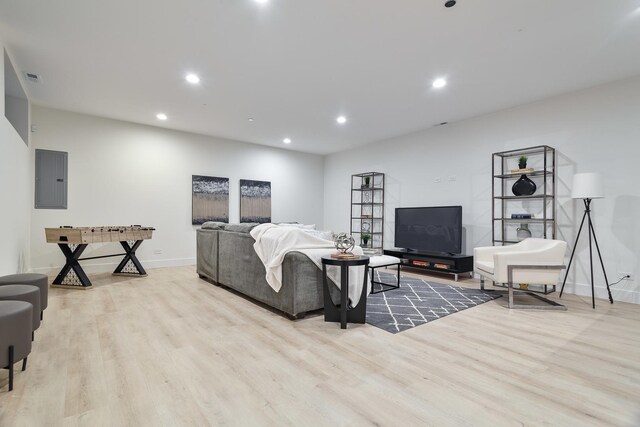 2049 W Race Ave, Chicago, IL 60612 - living area featuring wood finished floors, recessed lighting, electric panel, and baseboards