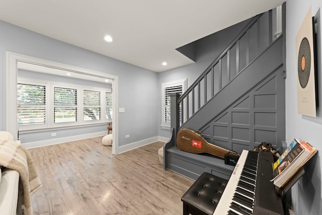 24202 W Commercial St, Plainfield, IL 60544 - workout area featuring light wood-style floors, recessed lighting, and baseboards