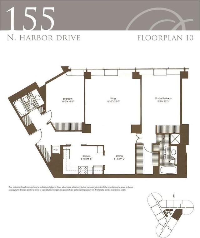 155 N Harbor Dr Unit 610, Chicago, IL 60601 - floor plan / room layout