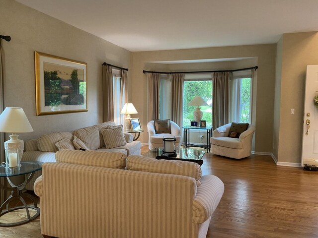 1312 Galloway Dr, Woodstock, IL 60098 - living area with wood finished floors and baseboards