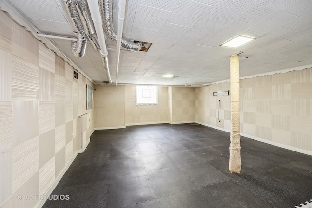 944 Fair Oaks Ave, Oak Park, IL 60302 - basement with baseboards and wallpapered walls