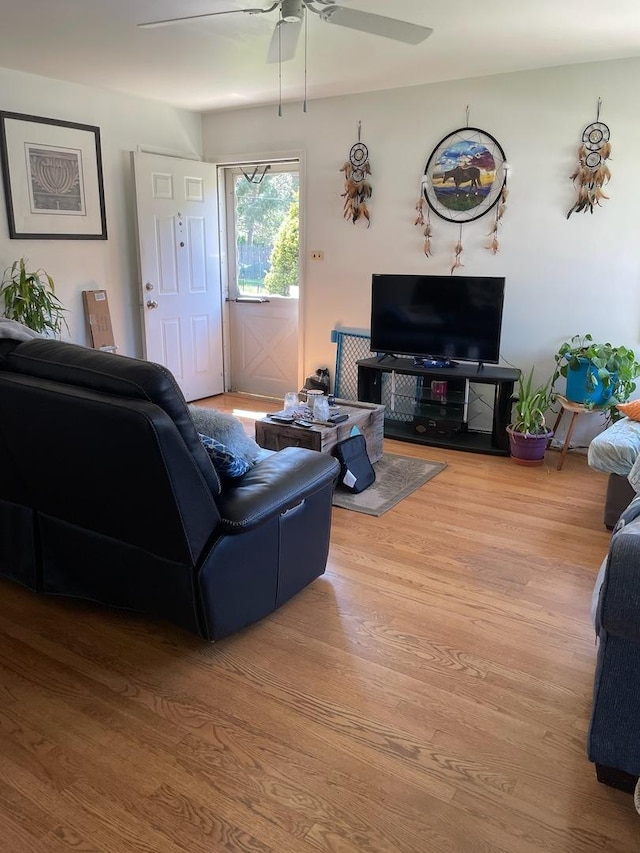 215-217 E Vermont St, Villa Park, IL 60181 - living area featuring wood finished floors and ceiling fan