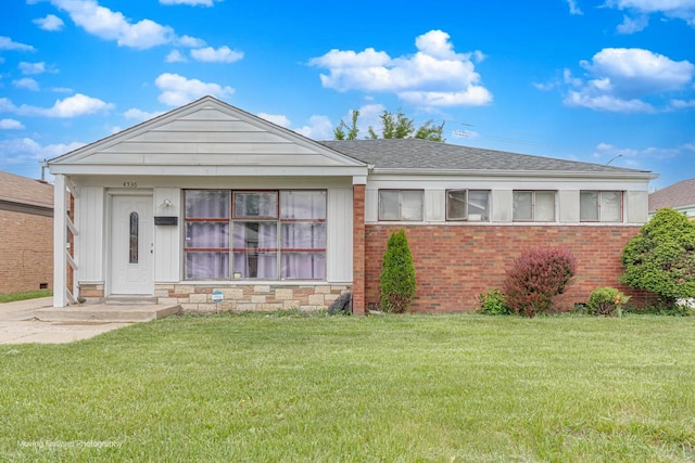 4536 W 79th Pl, Chicago, IL 60652 - view of front of house with a front lawn, brick siding, and roof with shingles