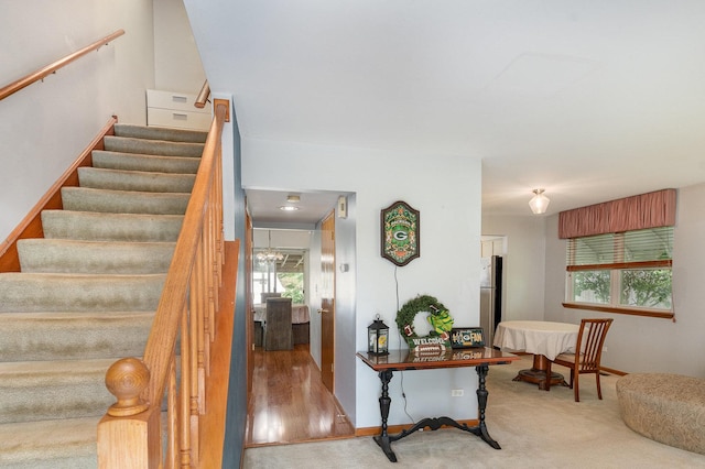 26244 S Cherry Ln, Monee, IL 60449 - staircase featuring carpet flooring and baseboards