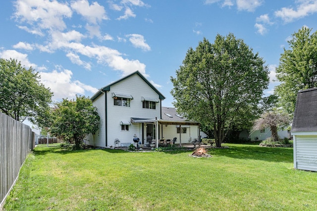 26244 S Cherry Ln, Monee, IL 60449 - rear view of house featuring a fire pit and a patio