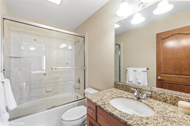210 S Prospect St, Clarendon Hills, IL 60514 - full bathroom with toilet, vanity, and combined bath / shower with glass door