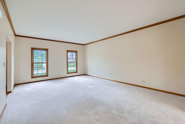 1574 Crowfoot Cir, Hoffman Estates, IL 60169 - spare room featuring ornamental molding, light colored carpet, and baseboards
