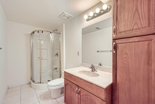 1574 Crowfoot Cir, Hoffman Estates, IL 60169 - full bath with tile patterned flooring, a shower stall, vanity, toilet, and baseboards