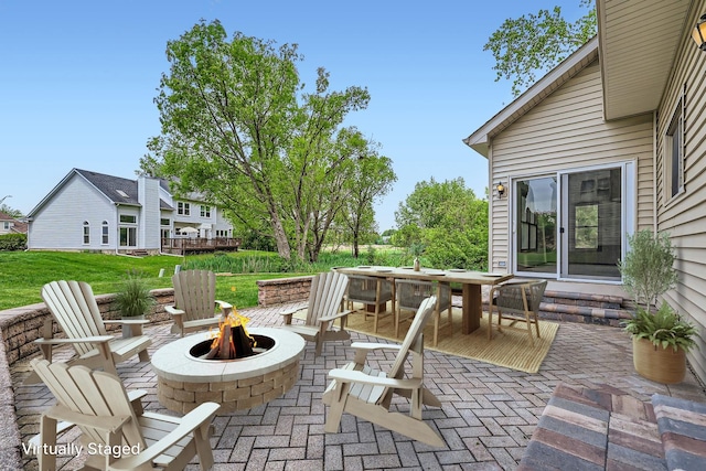 1574 Crowfoot Cir, Hoffman Estates, IL 60169 - view of patio with a fire pit and outdoor dining area