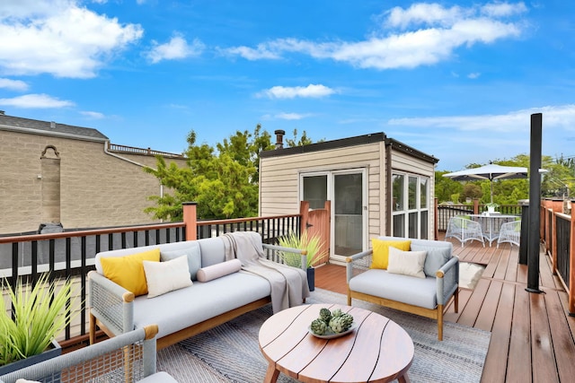 1815 N Bissell St Unit 3, Chicago, IL 60614 - wooden deck featuring outdoor dining area and an outdoor living space