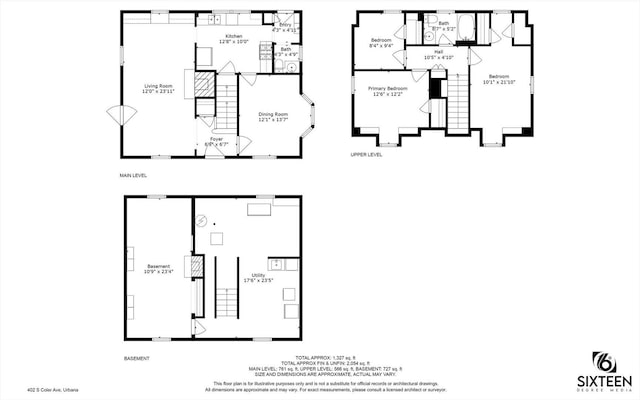 402 S Coler Ave, Urbana, IL 61801 - view of property floor plan