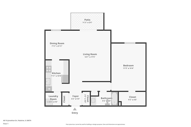 461 N Jonathan Dr Unit 104, Palatine, IL 60074 - view of home floor plan
