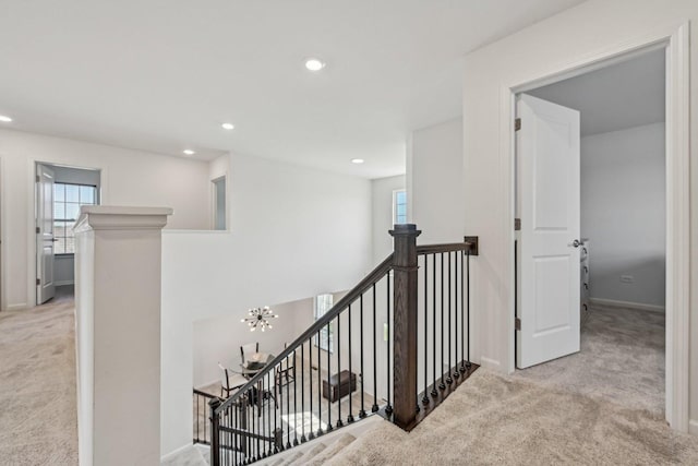 1486 Keller St, Elburn, IL 60119 - corridor featuring an upstairs landing, carpet flooring, plenty of natural light, recessed lighting, and baseboards