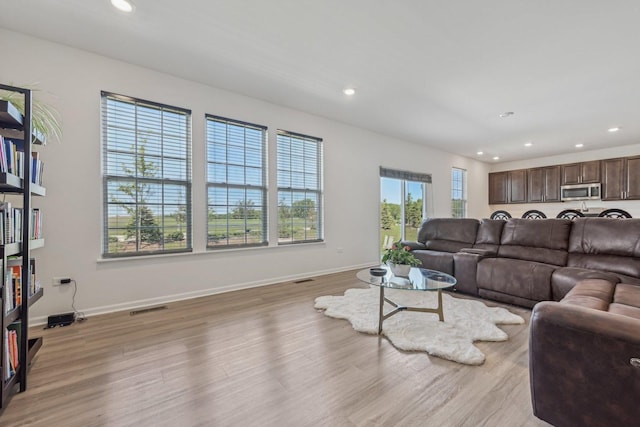 1486 Keller St, Elburn, IL 60119 - living area featuring recessed lighting, light wood-type flooring, and baseboards