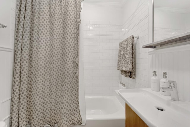 1814 N Lincoln Park W Unit 3, Chicago, IL 60614 - bathroom with ornamental molding and vanity