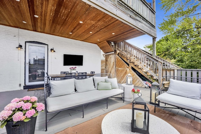 1814 N Lincoln Park W Unit 3, Chicago, IL 60614 - wooden deck with stairway and an outdoor hangout area