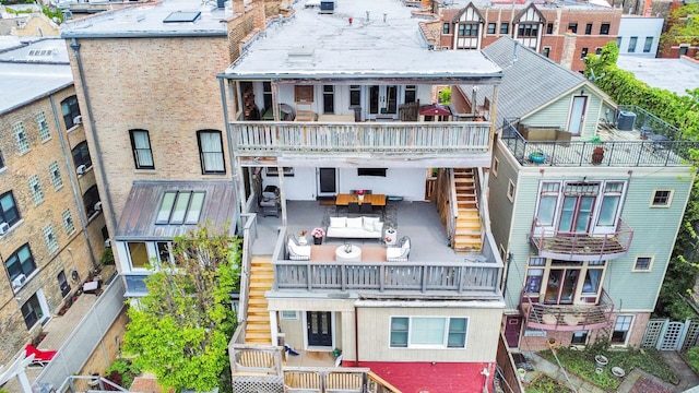 1814 N Lincoln Park W Unit 3, Chicago, IL 60614 - view of property with stairway and central air condition unit