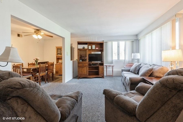 941 N NW Hwy Unit 1A, Park Ridge, IL 60068 - living area with light colored carpet and ceiling fan